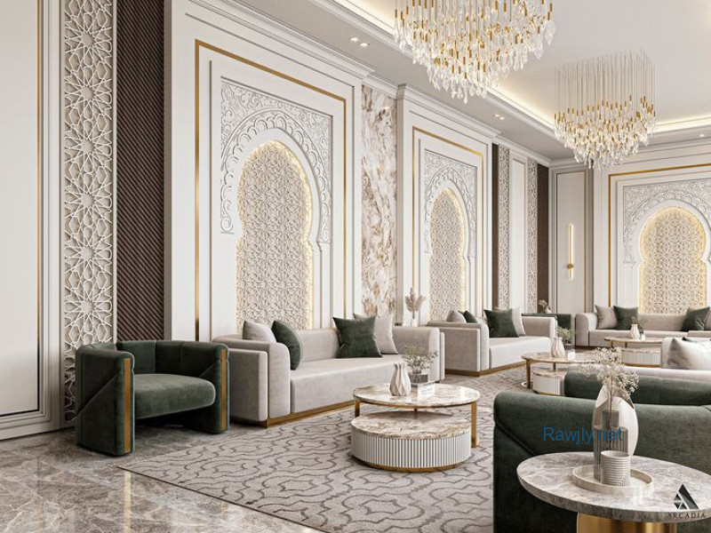 تصميم و تنفيذ ديكورات داخلية و خارجية فخمة للفلل السكنية و المحلات تجارية و المطاعم 
مصممة ديكور باسعار مناسبة و معقولة 