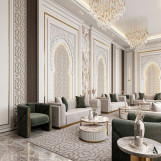 تصميم و تنفيذ ديكورات داخلية و خارجية فخمة للفلل السكنية و المحلات تجارية و المطاعم 
مصممة ديكور باسعار مناسبة و معقولة 